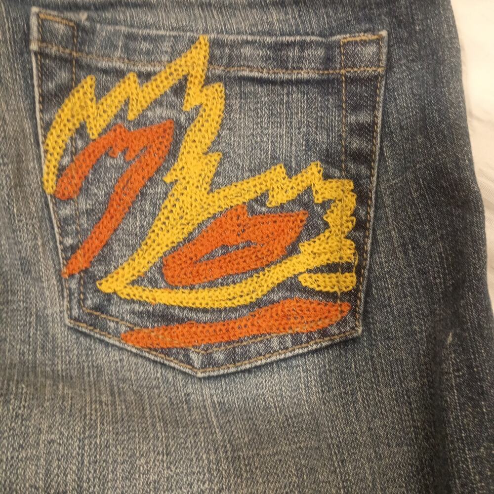 Crest Toi Y2K Flame Embroidered Women's Jeans Size 3